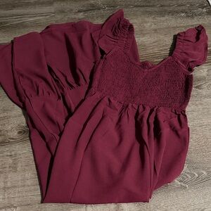 Elegant Burgundy Dress